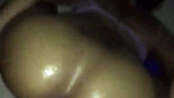 curvy ebony teen takes huge anal dildo deep in her tight ass