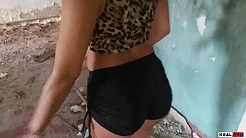 Hot intruder storms abandoned house bangs on porch kitchen everyone watches the wild fuck 😈🏚️💦