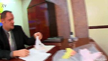 Hot Busty Secretary Sucks and Fucks Boss Big Dick Office