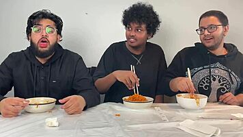 three sexy amateurs surrender to hardcore asian railing