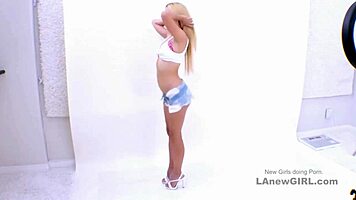 Beautiful blonde model pounded hard during intense modeling audition pov casting fuck