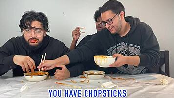 three sexy amateurs surrender to hardcore asian railing