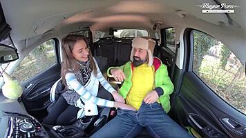 Lili Charmelle pulls over for car creampie pounding