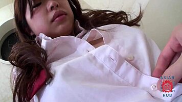 Sexy petite asian beauty sucks and plays with hard cock moaning uncensored