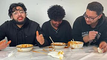 three sexy amateurs surrender to hardcore asian railing