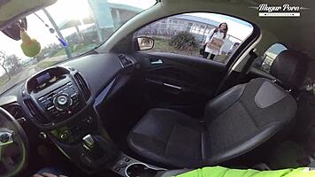 Lili Charmelle pulls over for car creampie pounding