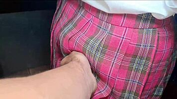 redhead cutie flashes panties blows pov in school library