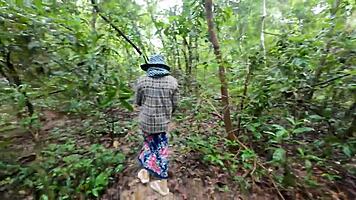 Thai village amateurs sneak passionate outdoor forest sex in crisp 4K