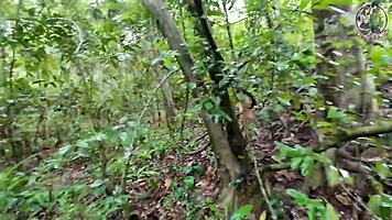 Thai village amateurs sneak passionate outdoor forest sex in crisp 4K