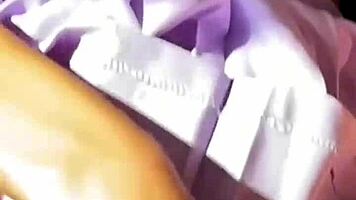 Perfect 18yo brunette's tight ass takes first big cock pov anal pounding