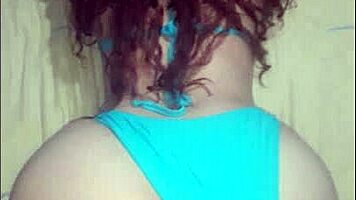 beautiful latina big ass bent over in tiny blue bikini fuck