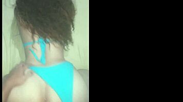 beautiful latina big ass bent over in tiny blue bikini fuck