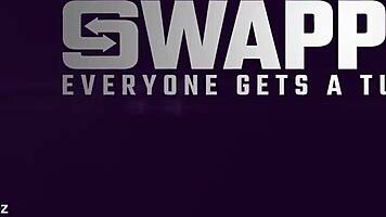 four flexible teens in panties ride with x-ray glasses magic