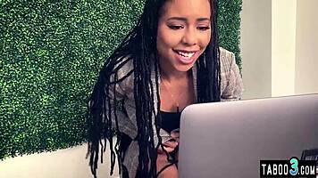 hey kira noir why finger that tight ebony pussy watching porn solo