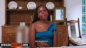 petite ebony teen deepthroats huge cock pov