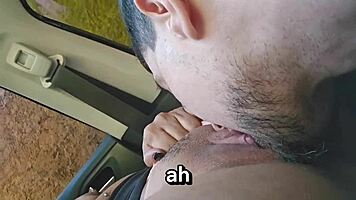 naughty latina milf flashes big tits for creampie parking fuck