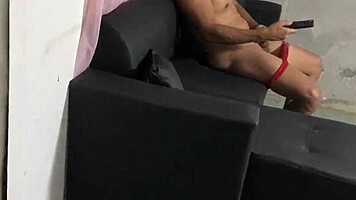 caught stroking to porn, now she craves her stepson's big cock deep inside 👀🍆