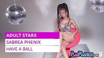 Damn, check sabrea phenix's big tits and pierced ebony body posing hot!
