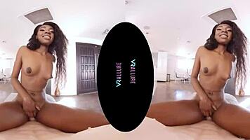 Hey amari, how's that vr game feel with toys riding your shaved pussy hard?