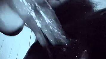 monster bbc breeds her rough with huge cum oiled pov 💦🍆