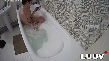 Luuv Elika Shaves Legs Intensely in Bathroom Reality Show