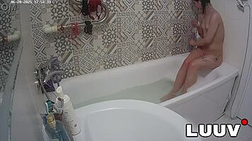 Luuv Elika Shaves Legs Intensely in Bathroom Reality Show
