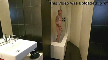 marina gold cums real hard from reverse pov shower anal gape and face fuck