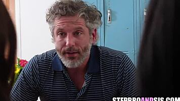 slutty brunettes in threesome get fucked hard during casting interview