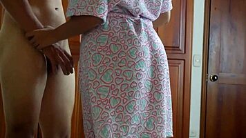 horny young guy gets intense relief from sexy curvy milf riding cowgirl