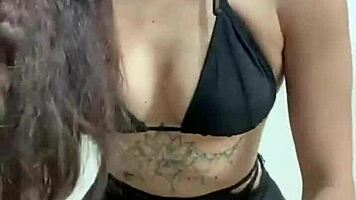 brazilian teen sexy fishnets strips teasing full dance