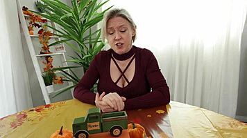 naughty little babe breezy bri teases with her tight pussy and big tits before riding pov