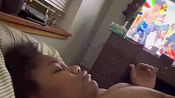 rubbing her fat juicy tits till orgasm hits