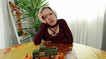 naughty little babe breezy bri teases with her tight pussy and big tits before riding pov