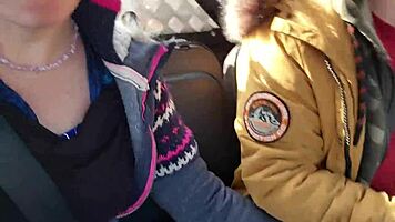 Wild outdoor anal pounding in buggy with squirting milf moans