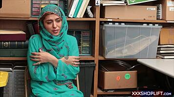 hijab shoplifter's cute face hides rough pounding