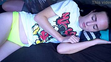 sneaky guy enters room pounds blue-eyed babe hard