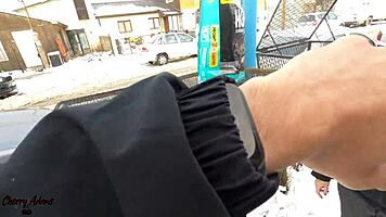 Brazilian tourist Cherry Adams warms up on cock