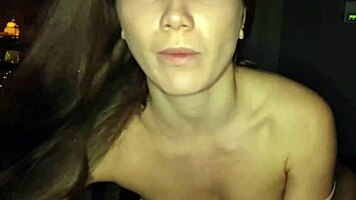 Stunning petite whore deepthroats monster cock fast before rough anal gaping and cum swallow quickie