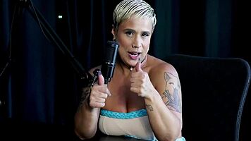 blonde joana strips for sensual massage after regretful all-night date