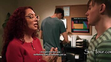 teacher blackmailed into double penetration with student kiki daire parker ambrose in cinema