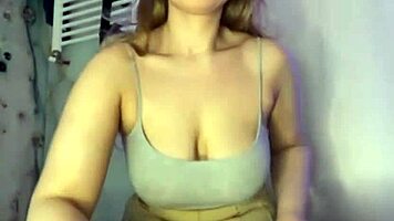 Big natural tits bounce on curvy amateur during horny masturbation orgasm
