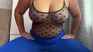 horny milf stepmom stretches big tits pussy for orgasm handjob