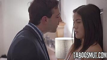 Petite brunette savors sensual lick before riding partner intimately