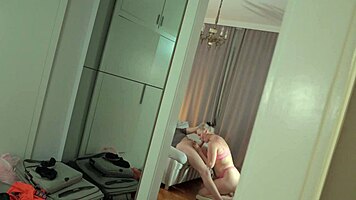 Naughty teen spies couple fucking then joins huge cock ride!