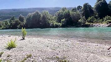 Lost in woods sexy argentinian bodybuilder milks my throbbing load outdoors