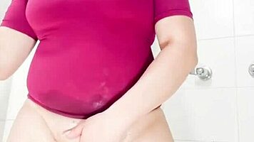 Swinger Wife Preps Juicy Pussy for Stranger Fuck in Bathroom