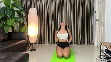 Horny Milf Yoga Workout Turns Into Every Position Fuck And Cum Swallow