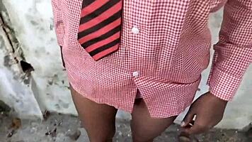 Desi schoolgirl's tight pussy pounded with dirty hindi talk