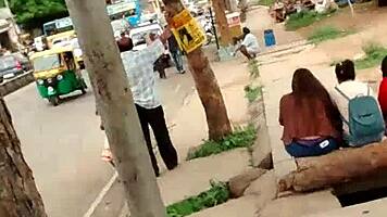 what if sexy indian flashes blue panties in crowded public spot?