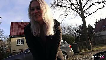 German 18-year-old risks bareback car fuck on first berlin date
